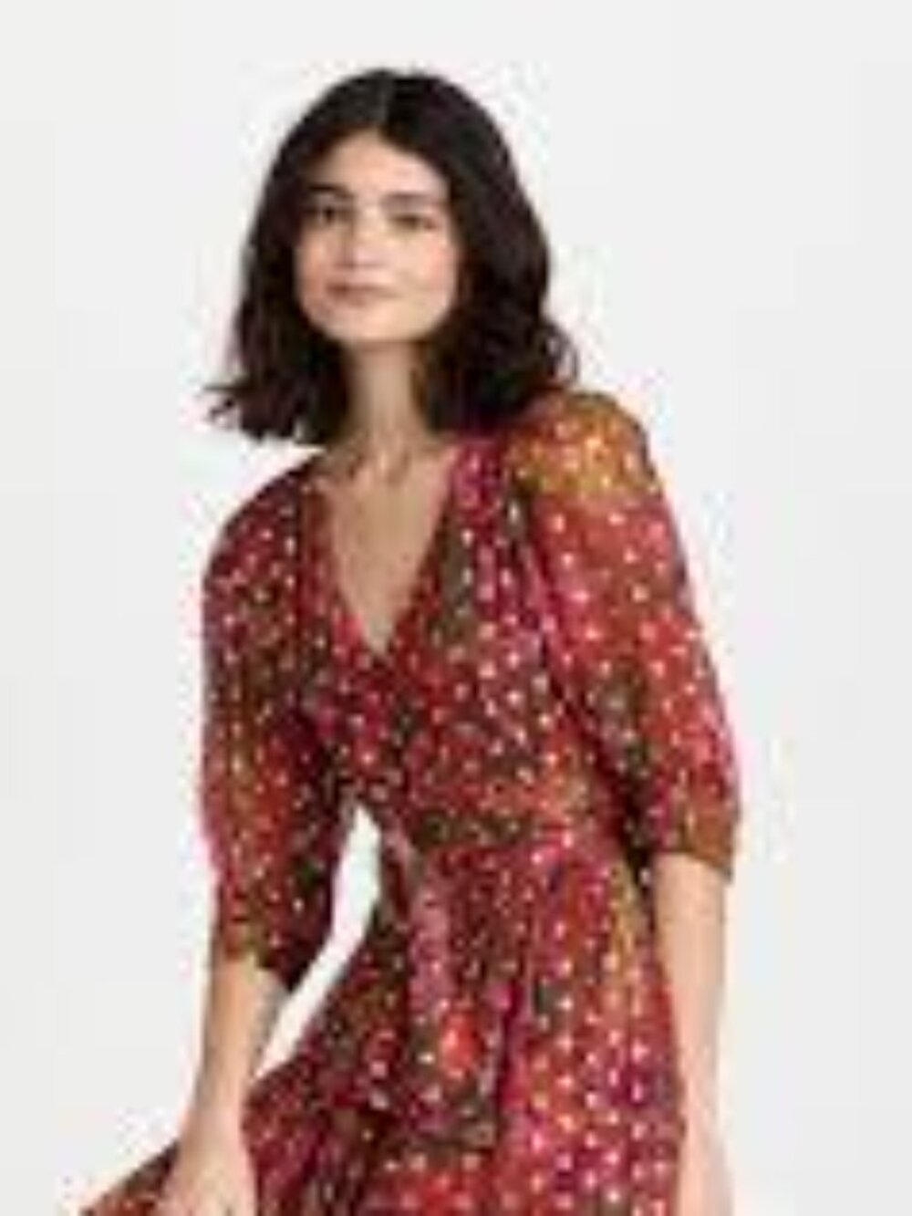 Farm Rio NWT Burgundy Floral Metallic Dot Maxi Dress Size S Boho